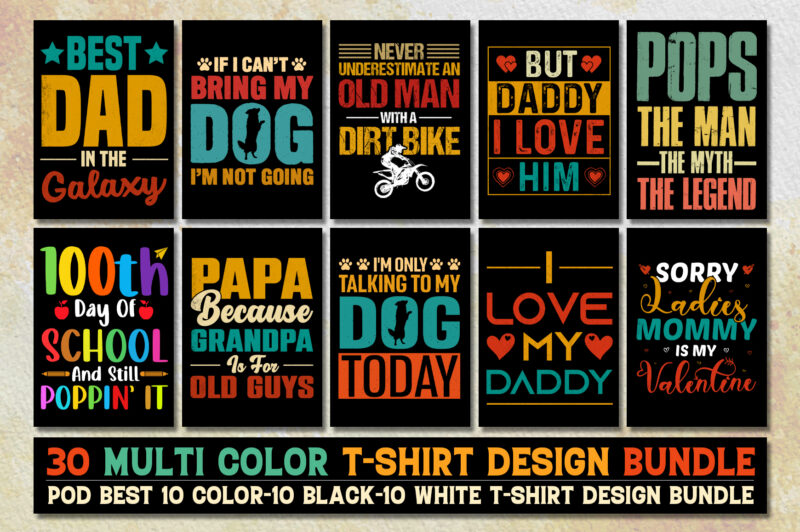 T-Shirt Design Bundle-POD T-Shirt Design