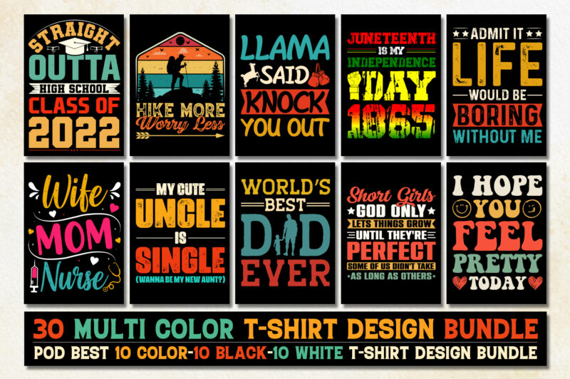 T-Shirt Design Bundle-Typography