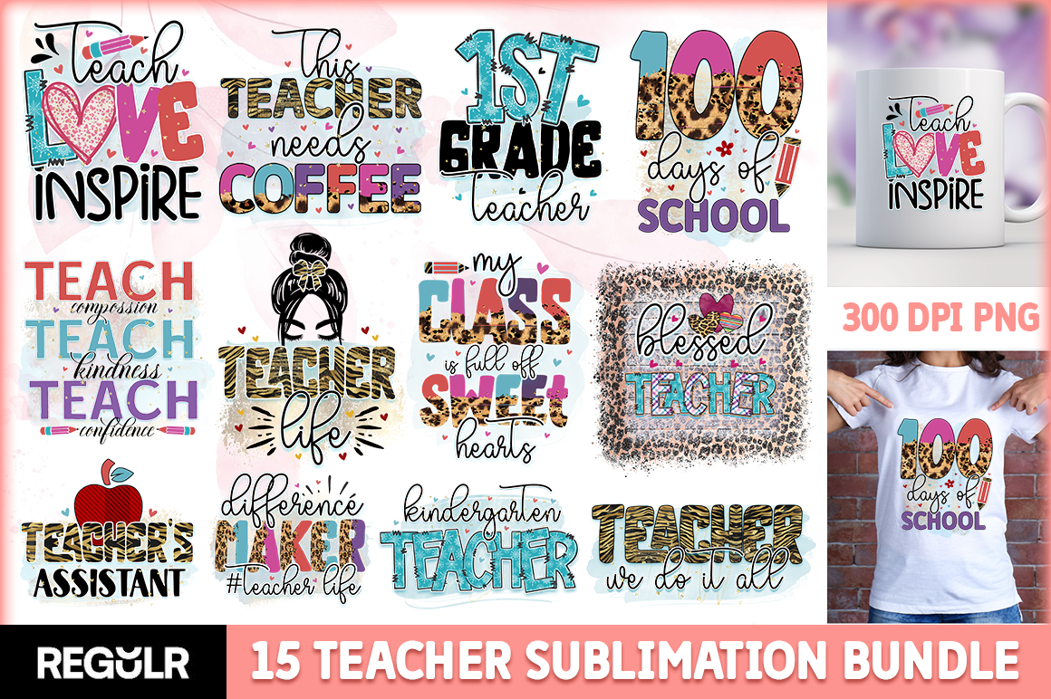 Teacher Sublimation Bundle Buy tshirt designs