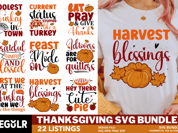 Thanksgiving svg bundle t shirt designs for sale