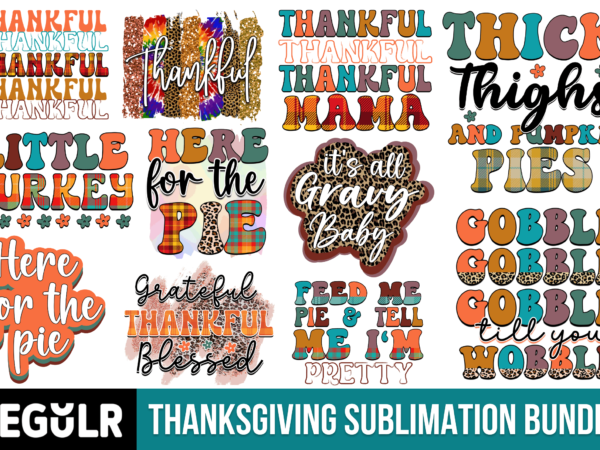 Thanksgiving sublimation bundle t shirt designs for sale