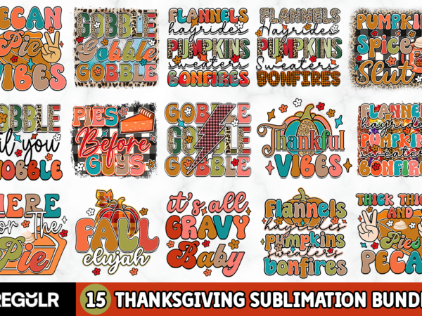 Thanksgiving sublimation bundle t shirt designs for sale