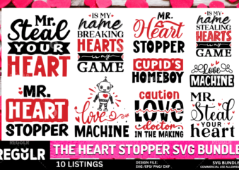 The Heart Stopper Svg Bundle t shirt designs for sale