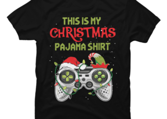 This Is My Christmas Pajama Santa Hat Gamer Video Game Games