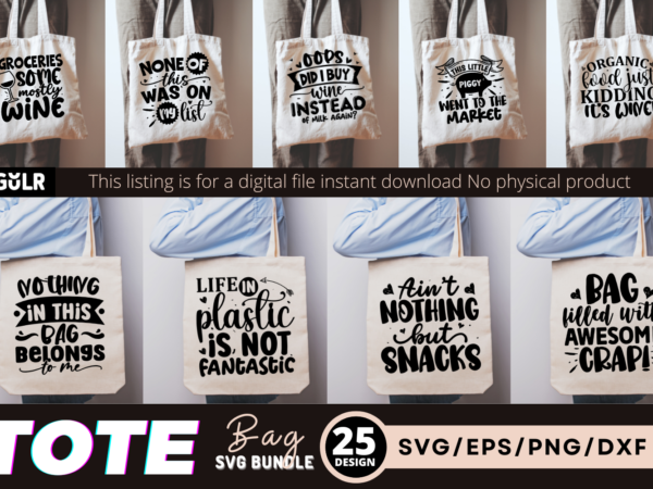 Tote bag quotes bundle t shirt designs for sale