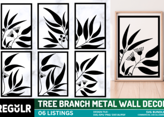 Tree Branch Metal Wall Decor SVG Bundle t shirt designs for sale