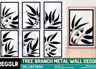 Tree branch metal wall decor svg bundle