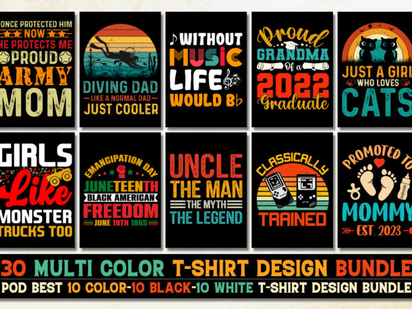 Trendy pod best t-shirt design bundle