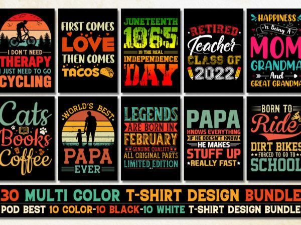 Trendy pod best t-shirt design bundle