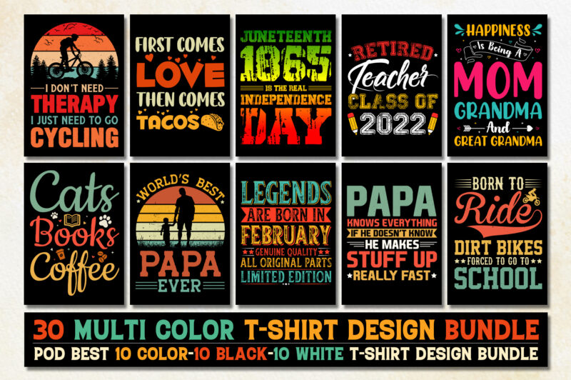 Trendy Pod Best T-Shirt Design Bundle