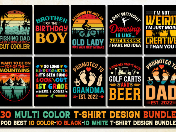 Trendy t-shirt design bundle