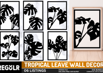 Tropical Leave Wall Decor SVG Bundle