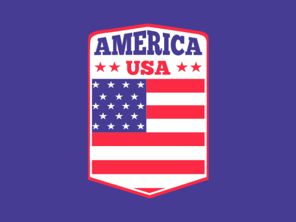 Usa badge flag t shirt vector graphic