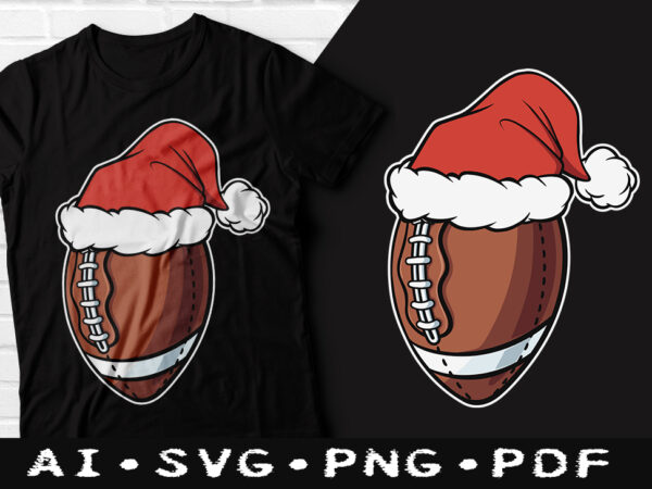 Christmas usa football funny tshirt design, christmas football funny shirt, american football christmas tshirt, christmas football santa xmas, santa hat for american, christmas football lover