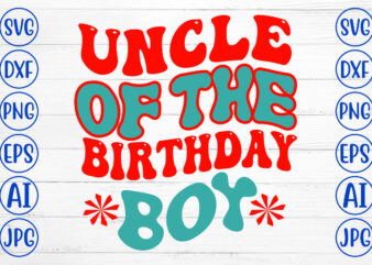 Uncle Of The Birthday Boy Retro SVG