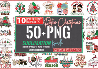 Christmas Retro Sublimation Bundle t shirt vector file
