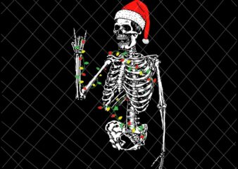 Santa Rocker Skeleton Hand Rock Christmas Svg, Skeleton Hand Rock Light Christmas Svg, Skeleton Hand Rock Xmas Svg t shirt template vector