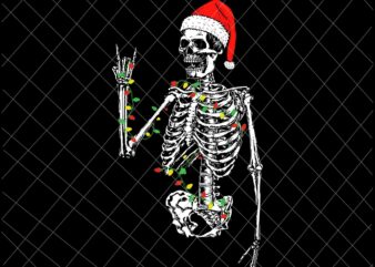 Santa Rocker Skeleton Hand Rock Christmas Svg, Skeleton Hand Rock Light Christmas Svg, Skeleton Hand Rock Xmas Svg