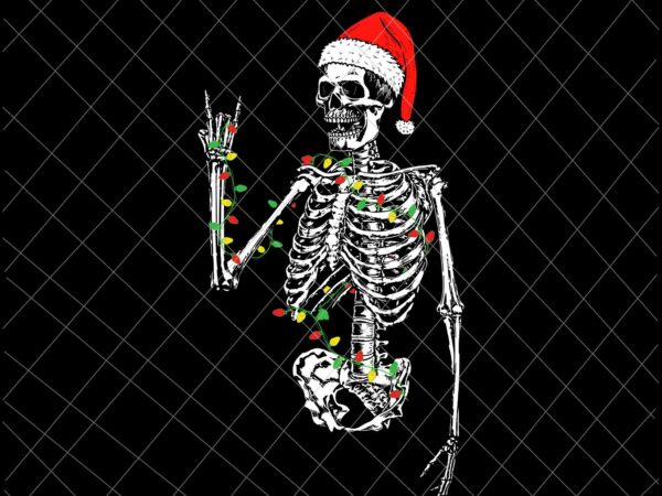 Santa rocker skeleton hand rock christmas svg, skeleton hand rock light christmas svg, skeleton hand rock xmas svg t shirt template vector