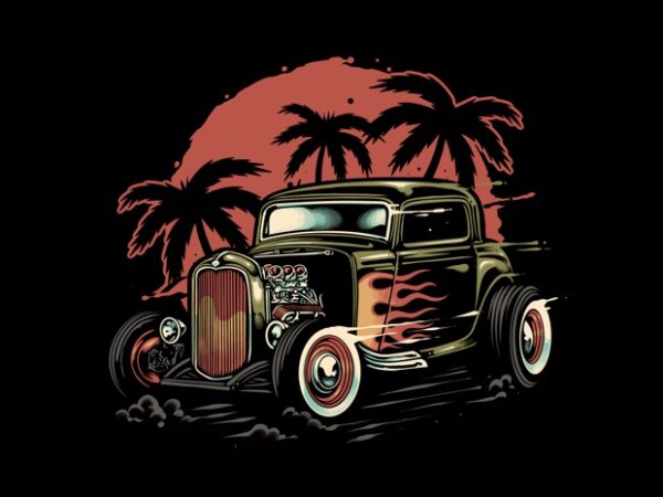 Flame hotrod t-shirt design