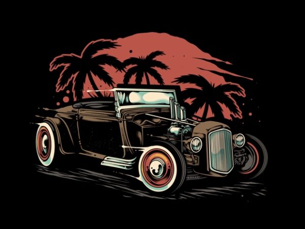 Hotrod vintage t-shirt design