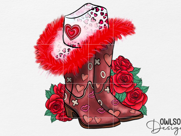 Valentine boots cowgirl t shirt vector art