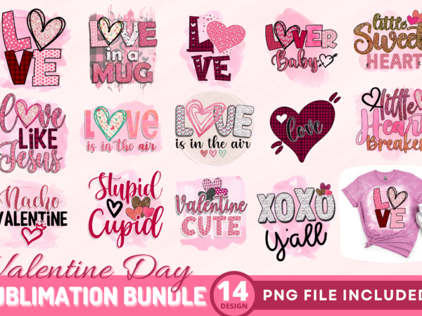 Valentine day png sublimation bundle t shirt vector art