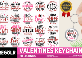 Valentines Keychain SVG Bundle t shirt vector art