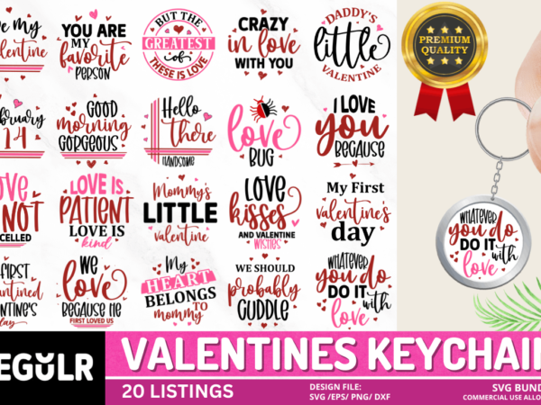 Valentines keychain svg bundle t shirt vector art
