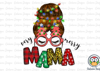 Very Merry Mama Christmas Sublimation