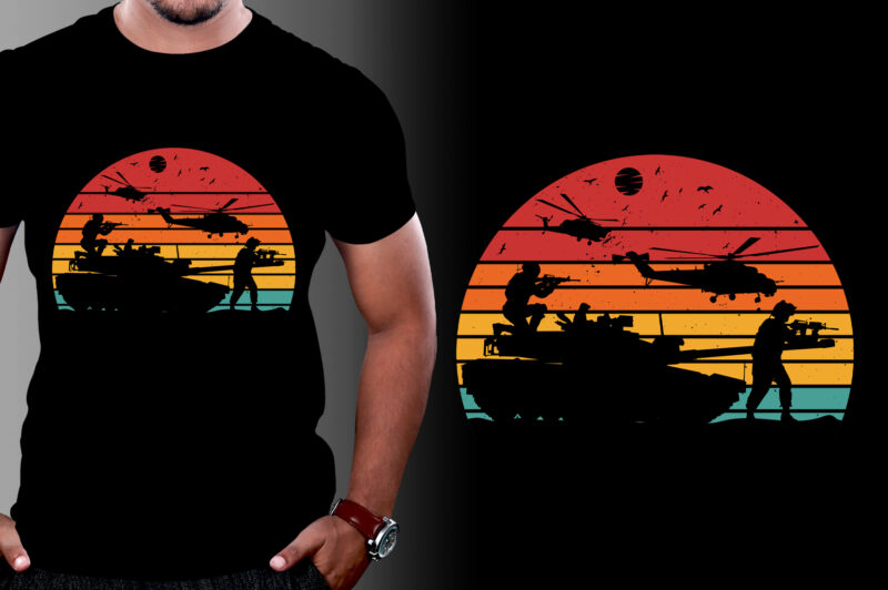 Sunset Retro Vintage T-Shirt Design Graphic Vector Background Bundle