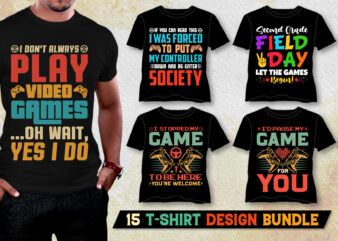 Video Game T-Shirt Design Bundle