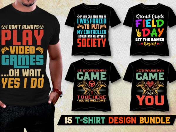 Video game t-shirt design bundle