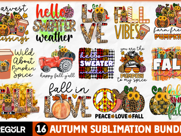 Vintage autumn sublimation bundle t shirt vector art