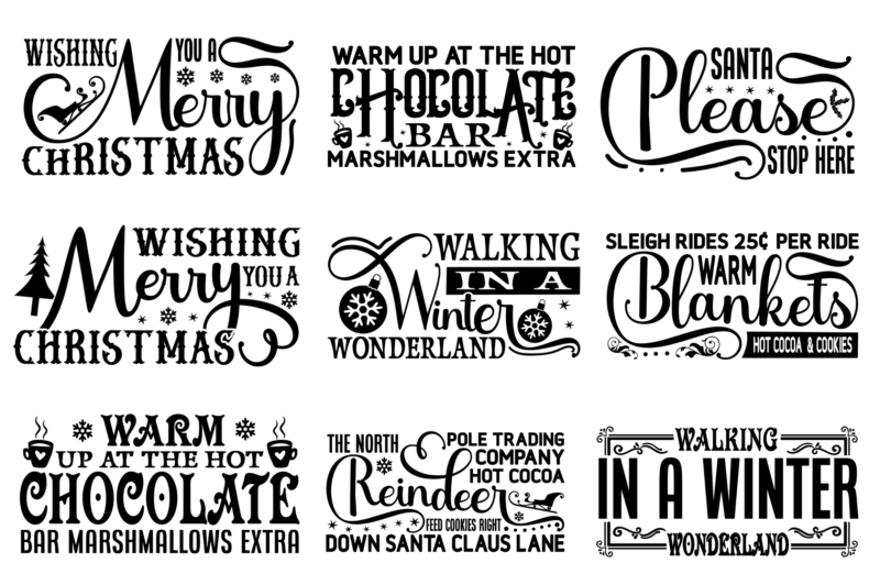 Vintage Christmas Sign SVG Bundle