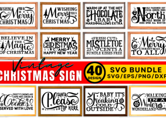 Vintage Christmas Sign SVG Bundle