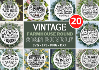 Vintage Round Sign Bundle