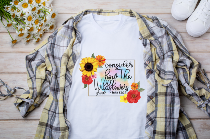 t-shirt vector Wildflowers Sublimation Bundle