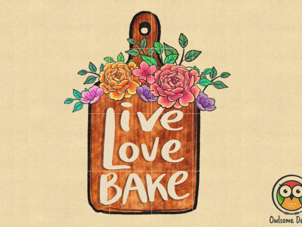 Vintage live love bake design