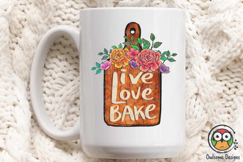 Vintage Live Love Bake Design