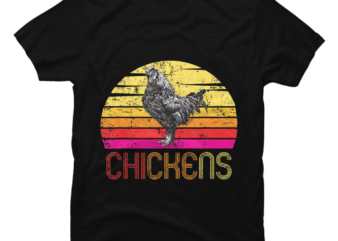 Vintage Retro Chickens Design – Chicken Farmer Gift