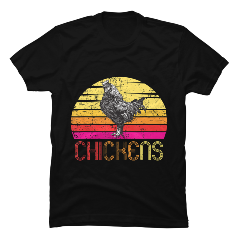 Vintage Retro Chickens Design – Chicken Farmer Gift