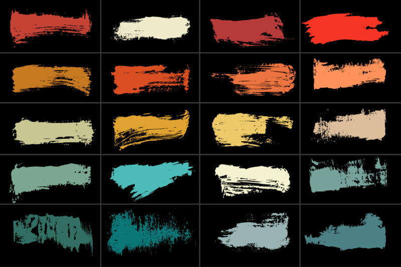 Ink Paint Brush Stroke Texture Bundle for T-Shirt Design