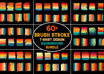 Vintage Retro Paint Brush Stroke for T-Shirt Design Bundle