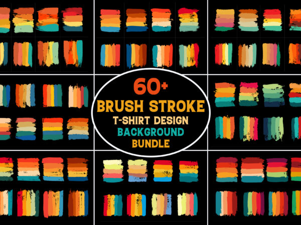 Vintage retro paint brush stroke for t-shirt design bundle