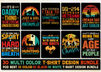 Vintage Sunset T-Shirt Design Bundle