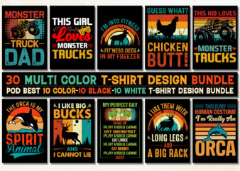 Vintage Sunset T-Shirt Design Bundle