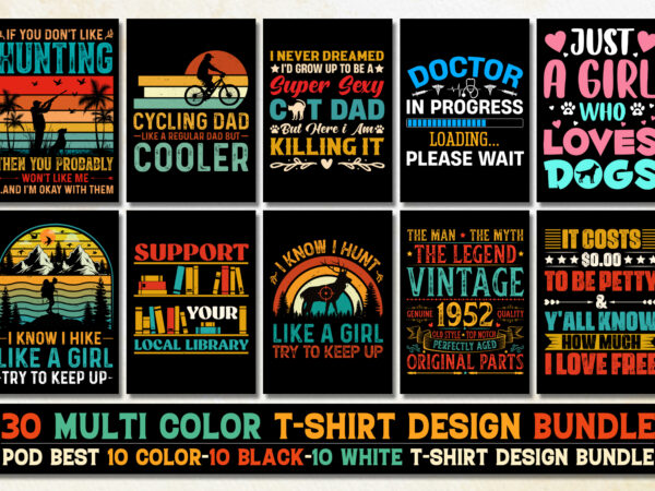 Vintage sunset t-shirt design bundle