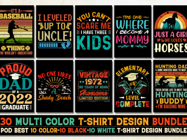 Vintage t-shirt design bundle