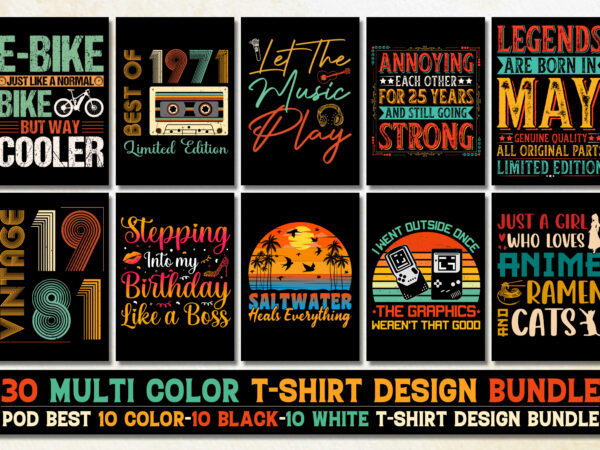 Vintage t-shirt design bundle